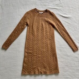 Boden Cynthia Women’s Cable Knit Sweater Dress Camel Tan Wool Blend Size 4